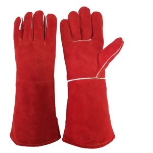 16″ Red Leather Welding Gloves (Pack Of 3 Pair)