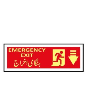 EMERGENCY EXIT SIGN (ARROW DOWN)